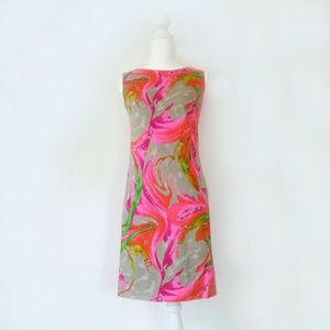 Vintage 1960s Psychedelic Rainbow Shift Dress